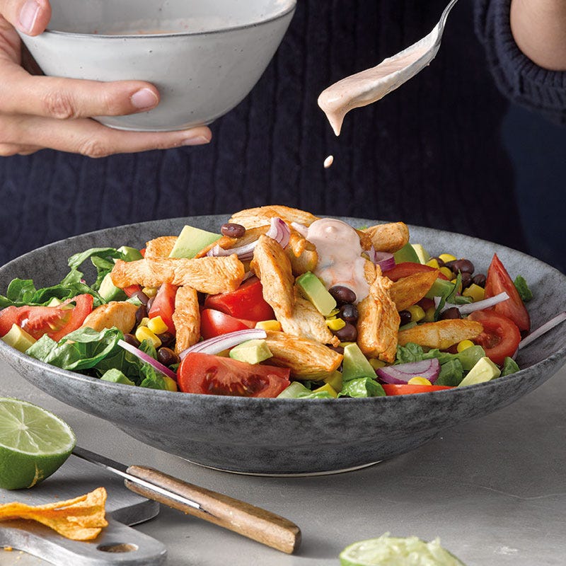 Pikanter Tacosalat mit Poulet