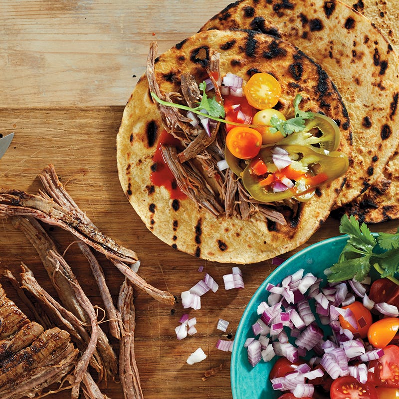 Mojo-style steak tacos