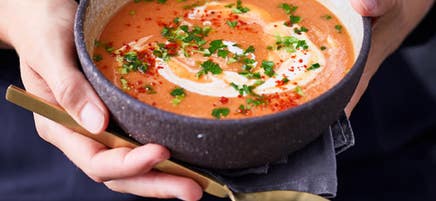 Soupe de lentilles et de tomates