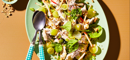 Salade de poulet avec noix de Grenoble et raisins