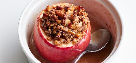 Baked Oat & Walnut-Stuffed Apple