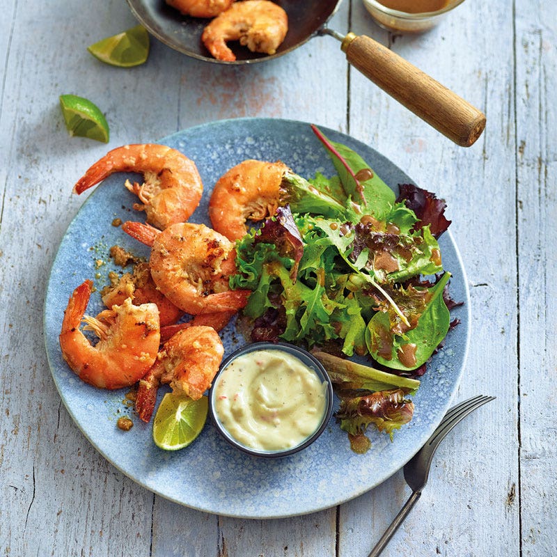 Knoblauchcrevetten mit Chili-Aioli