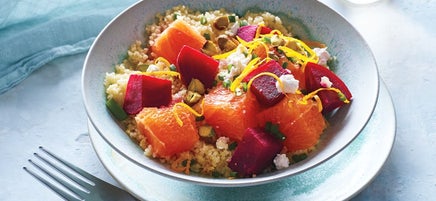 Cara Cara Oranges, Roasted Beets, and Pistachio Couscous