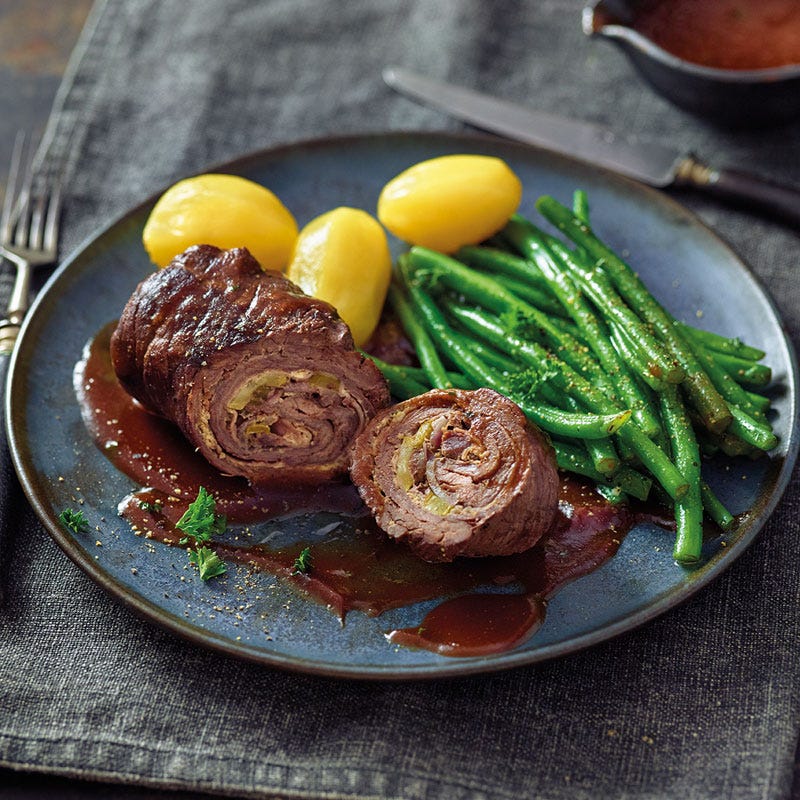 Rindsrouladen mit grünen Bohnen