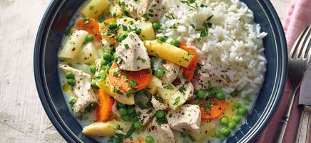 Fricassée de poulet aux petits pois