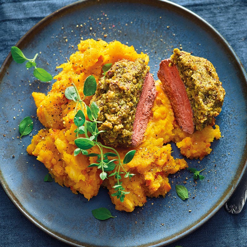 Rindsfilet mit Pistazien-Senf-Kruste