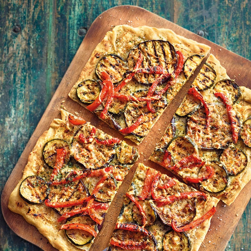 Flammkuchen mit Grillgemüse