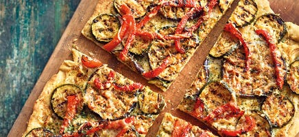Flammenkueche aux légumes grillés