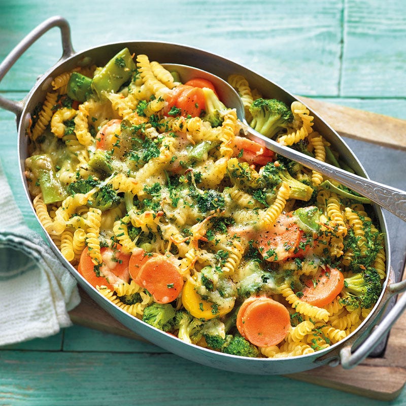 Einfacher Gemüse-Fusilli-Auflauf