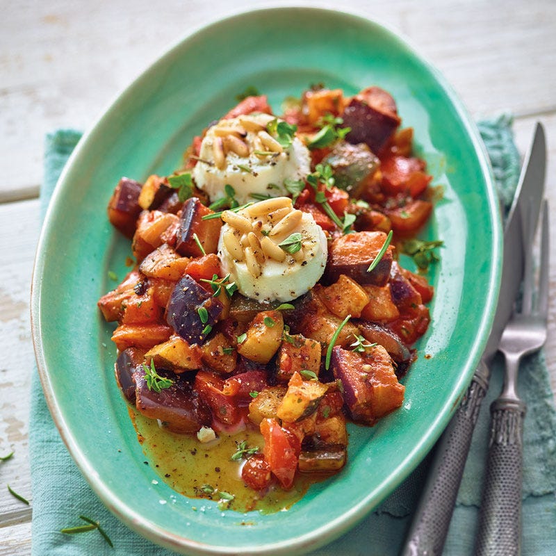 Knackiges Ratatouille mit Ziegenkäse