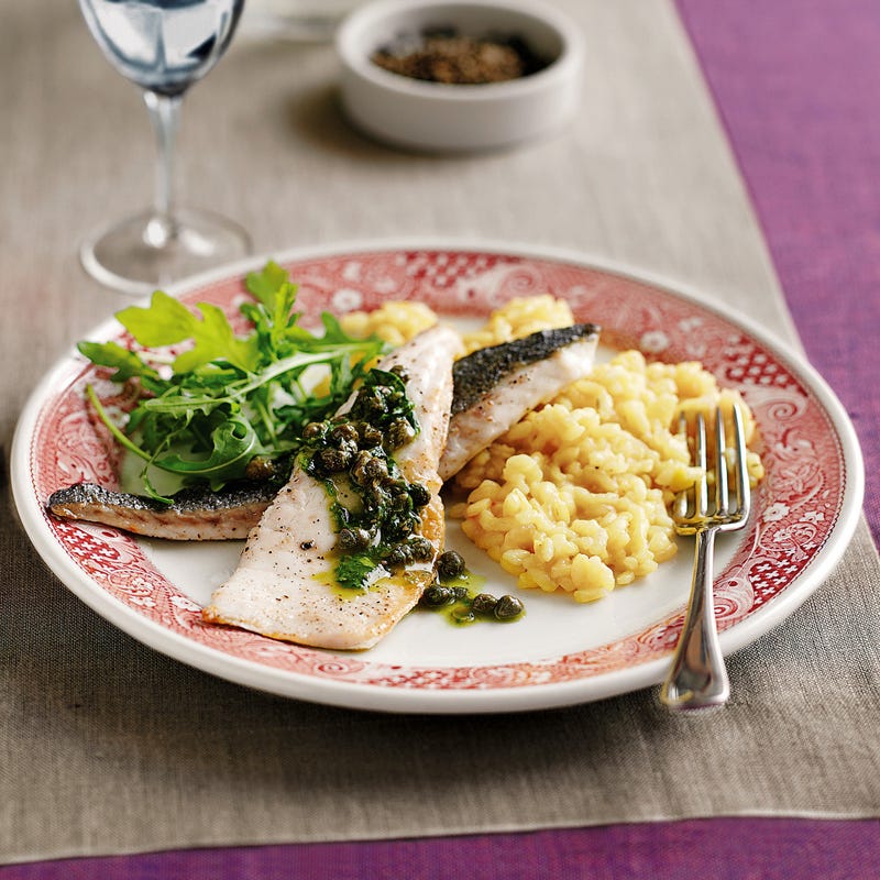 Photo de/du Bar et risotto crémeux au safran par WW