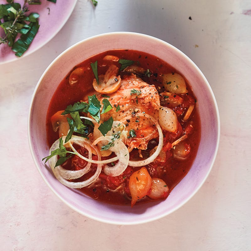 Mushroom, tomato, and thyme chicken
