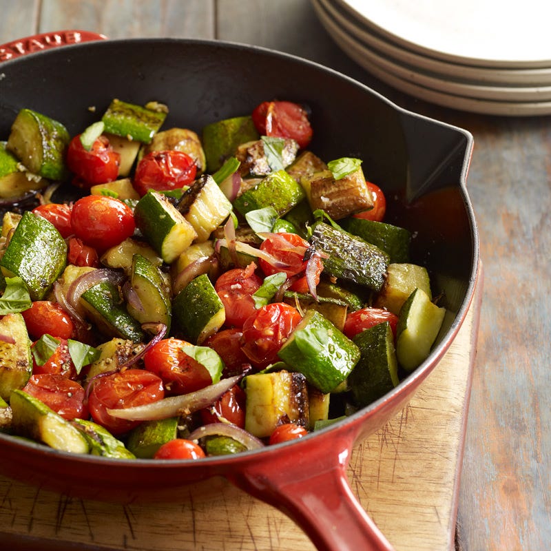 Photo of Zucchini, red onion and tomato pan fry by WW