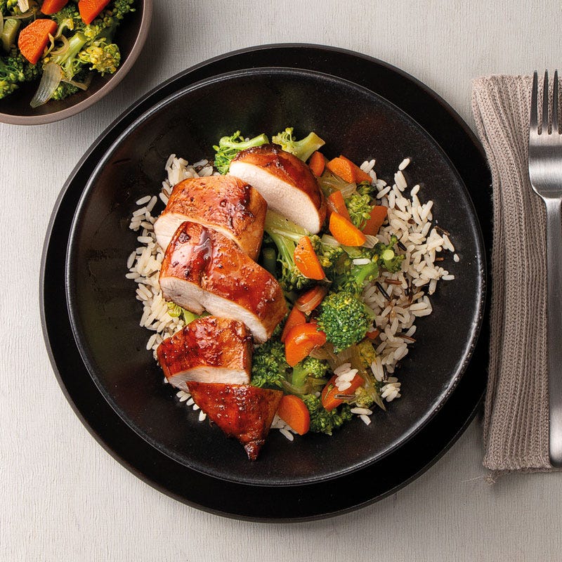 Chicken Teriyaki mit Asiagemüse und Wildreis