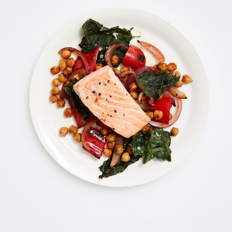 Photo of Roasted salmon with chickpeas & red peppers by WW