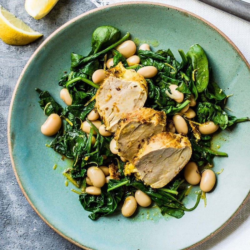 Photo of Zesty pork with spinach & butter beans by WW