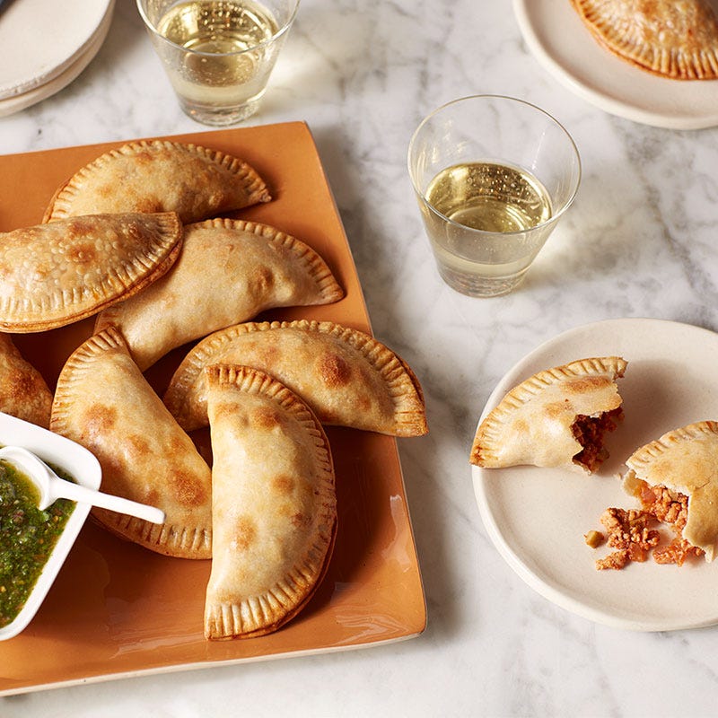 Photo of Crispy turkey empanadas with spicy chimichurri sauce by WW
