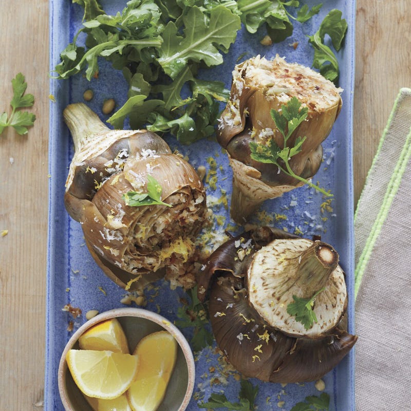 Parmesan-stuffed artichokes