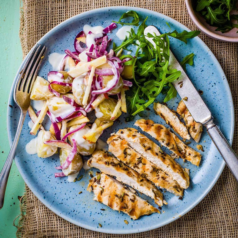 Photo of Fennel grilled chicken with apple & potato salad by WW