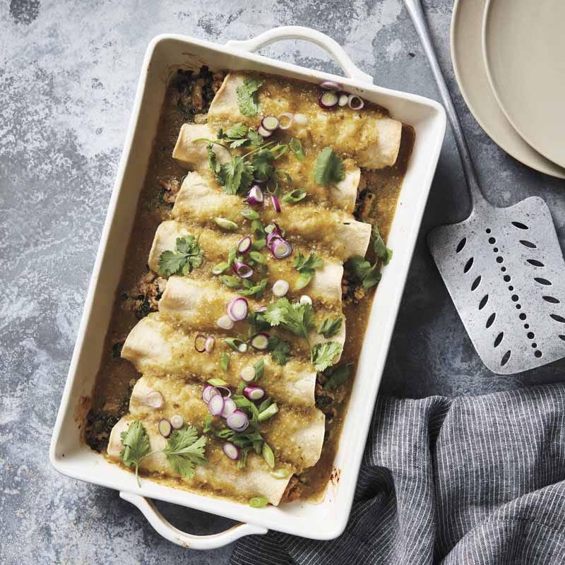 Spinat-Ziegenkäse-Enchiladas