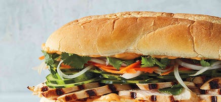 Chicken banh mi roll