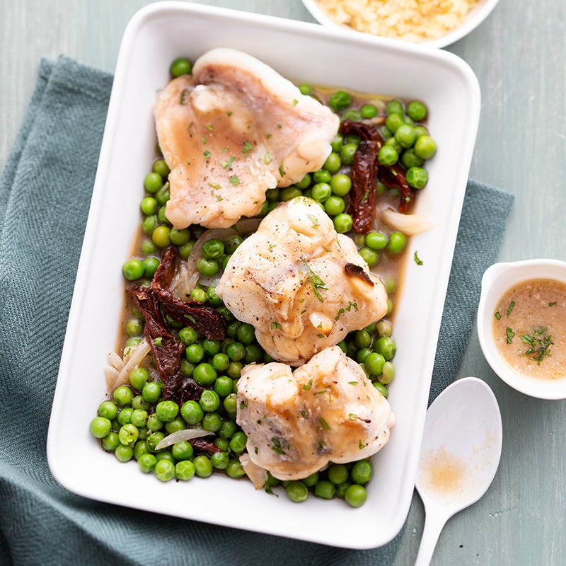 Gigot de lotte aux petits pois