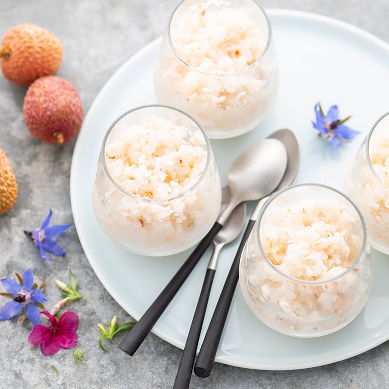 Granité de litchi et citronnelle