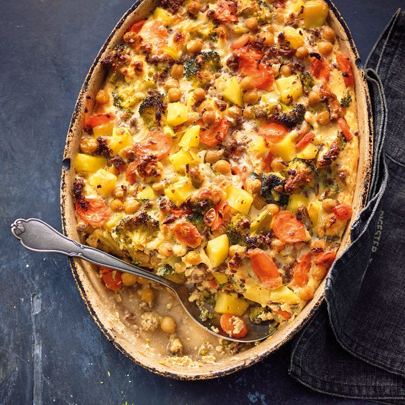 Kichererbsen-Hack-Auflauf