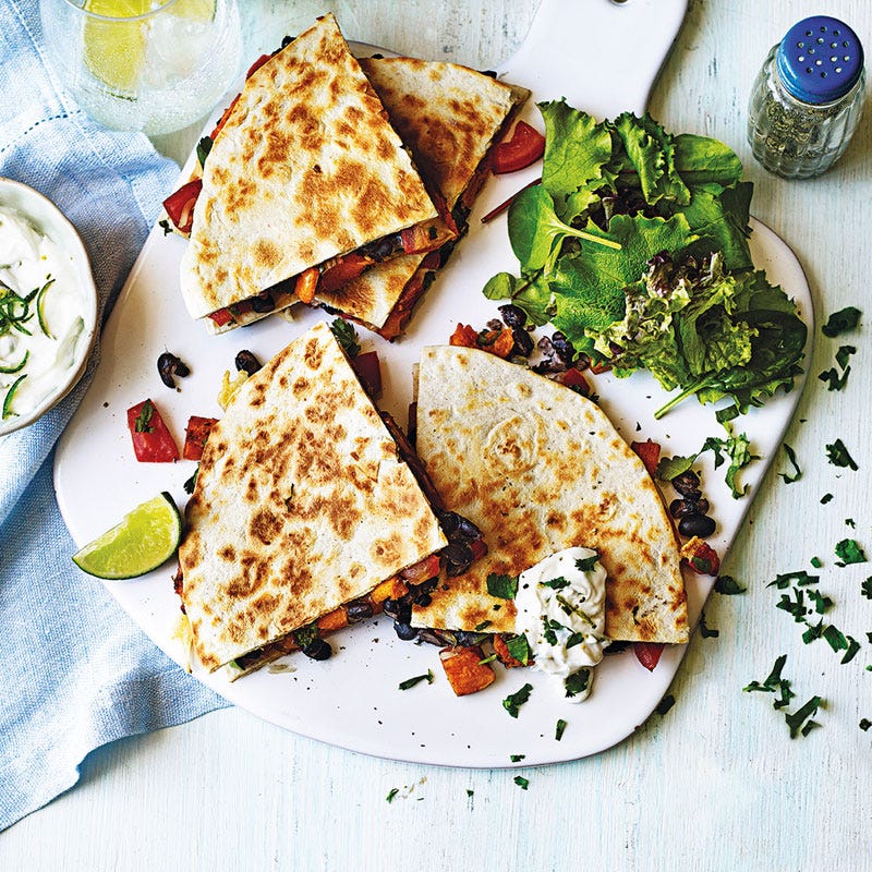 Bohnen-Quesadillas mit Süßkartoffel