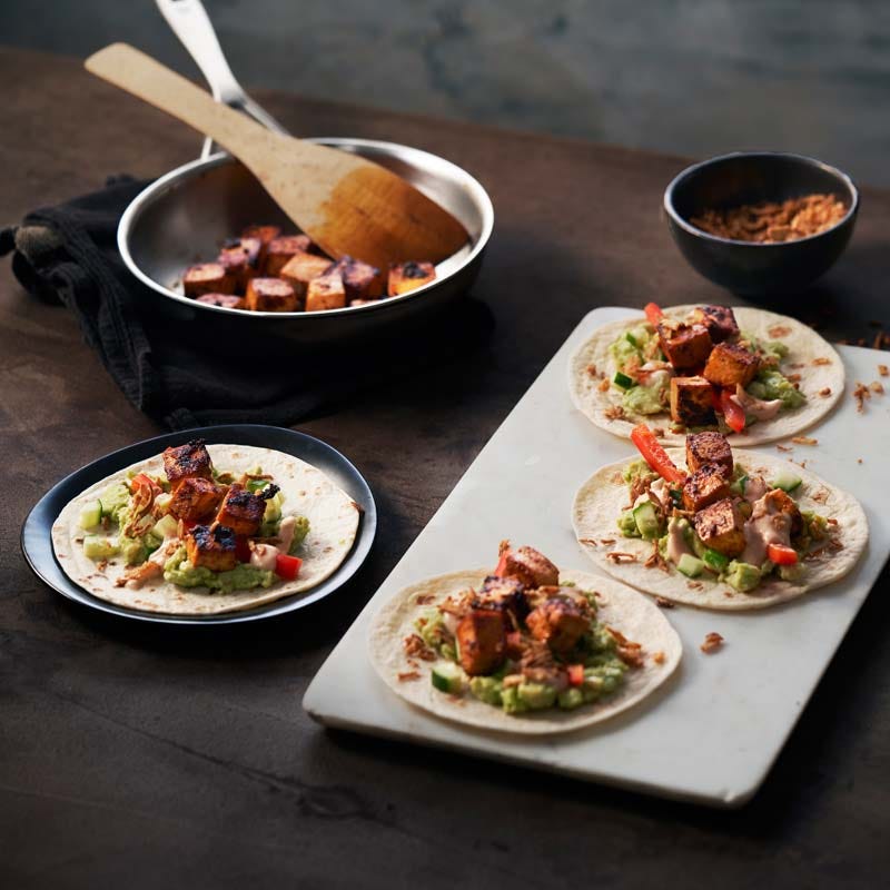 ViktVäktarna - Asiatiska tofutacos med sesamdressing och rostad lök