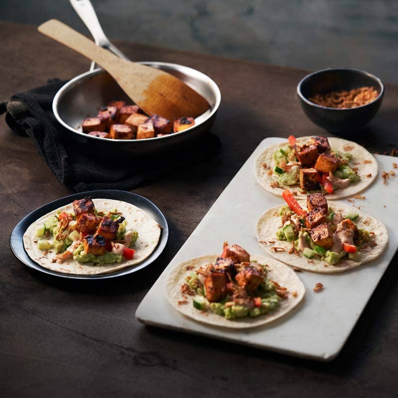 ViktVäktarna - Asiatiska tofutacos med sesamdressing och rostad lök