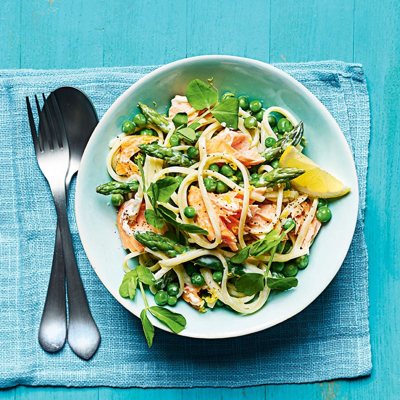 Photo of Roast salmon & asparagus linguine by WW