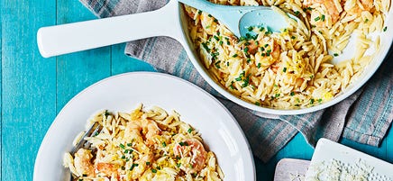 Prawn & lemon orzo risotto