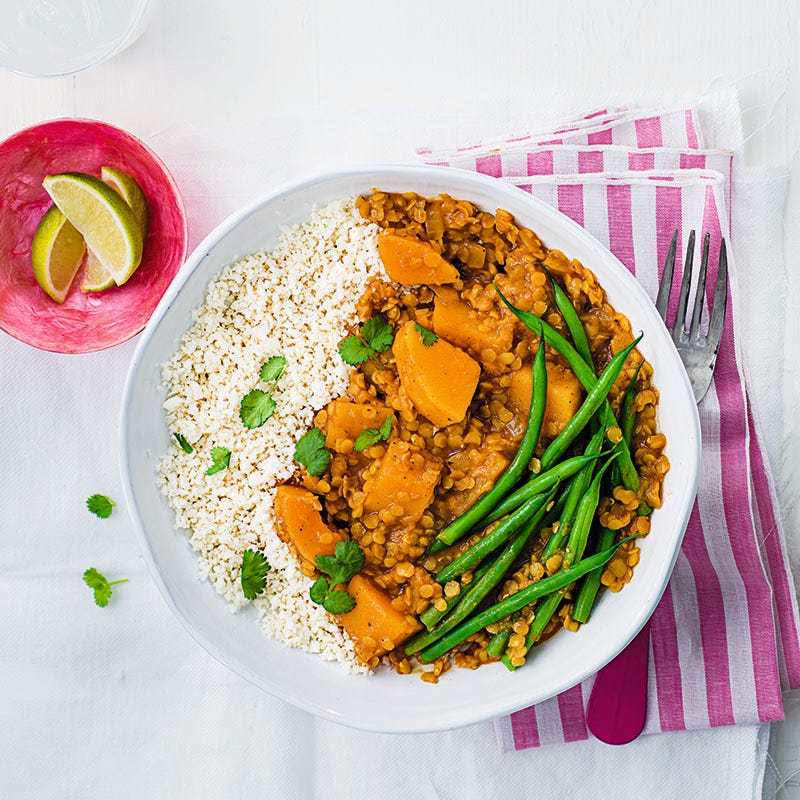 ViktVäktarna - Daal med butternutpumpa och blomkålsris