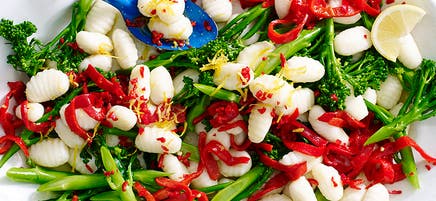 Gnocchi with baby broccoli, chili & lemon