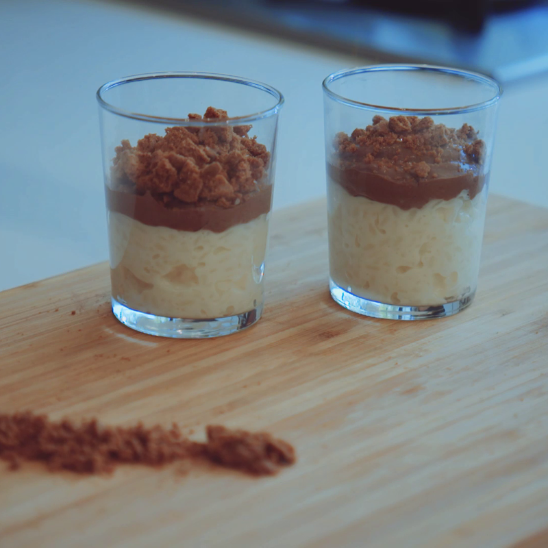 Foto van Rijstepap met chocolade en crumble van speculoos door WW