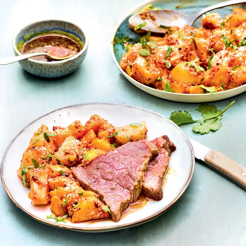 Bœuf aux épices et curry de mangue