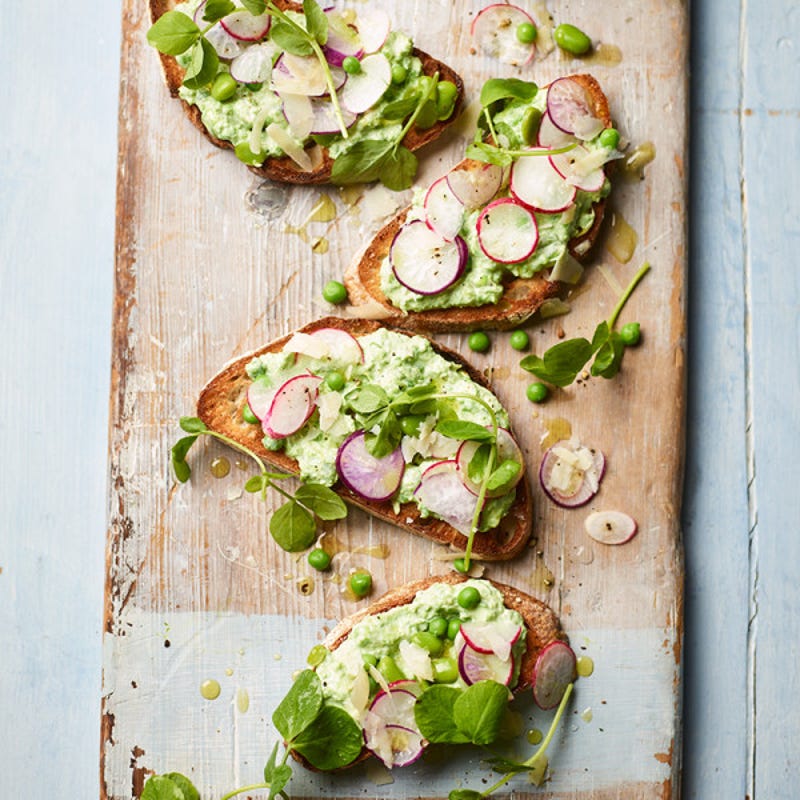 Photo de/du Tartines de petits pois et fèves par WW