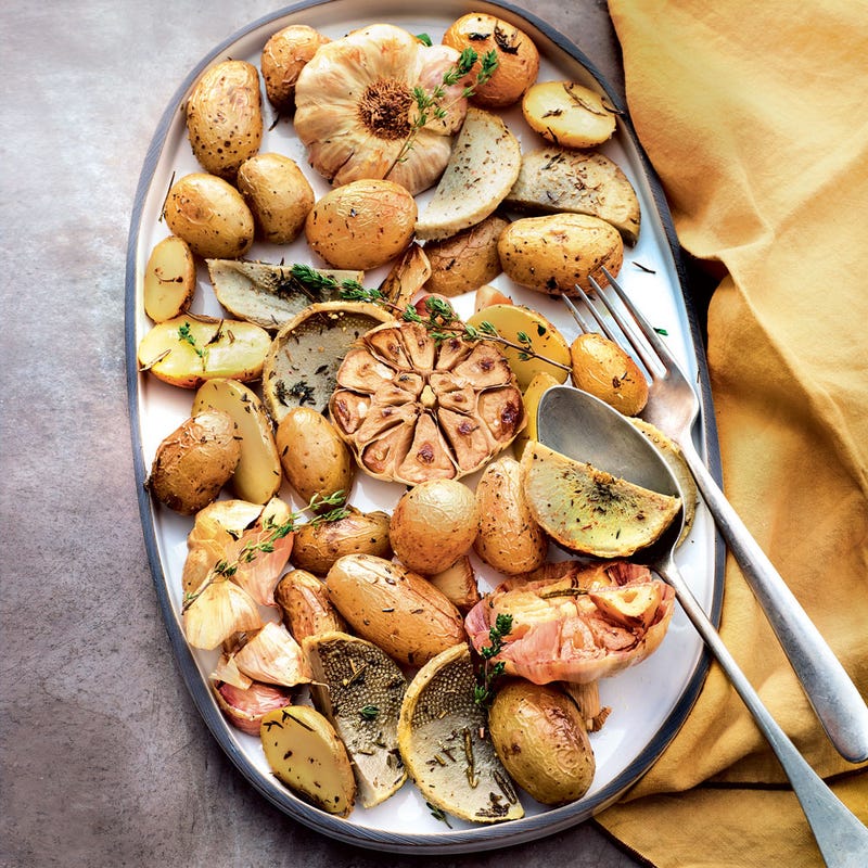 Grenailles et artichauts rôtis