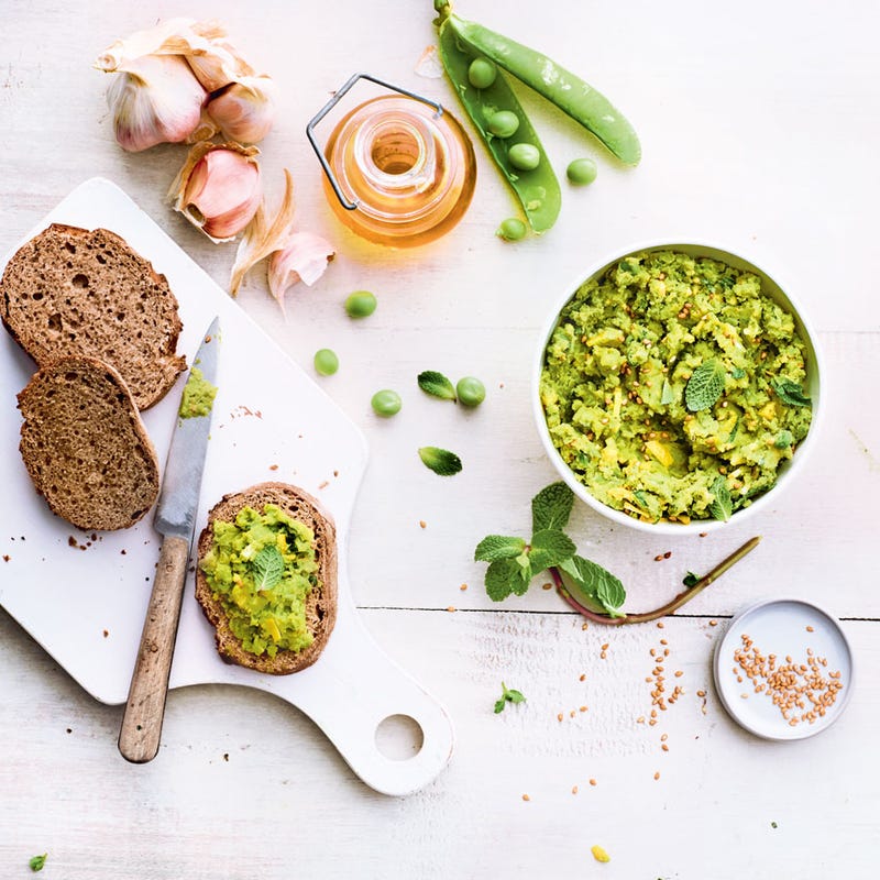 Houmous de petits pois à la menthe