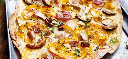 Flammekueche aux cèpes et potiron