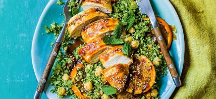 Orange & ginger chicken with broccoli ‘rice’