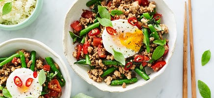 Pad Krapow (Thai basil chicken)