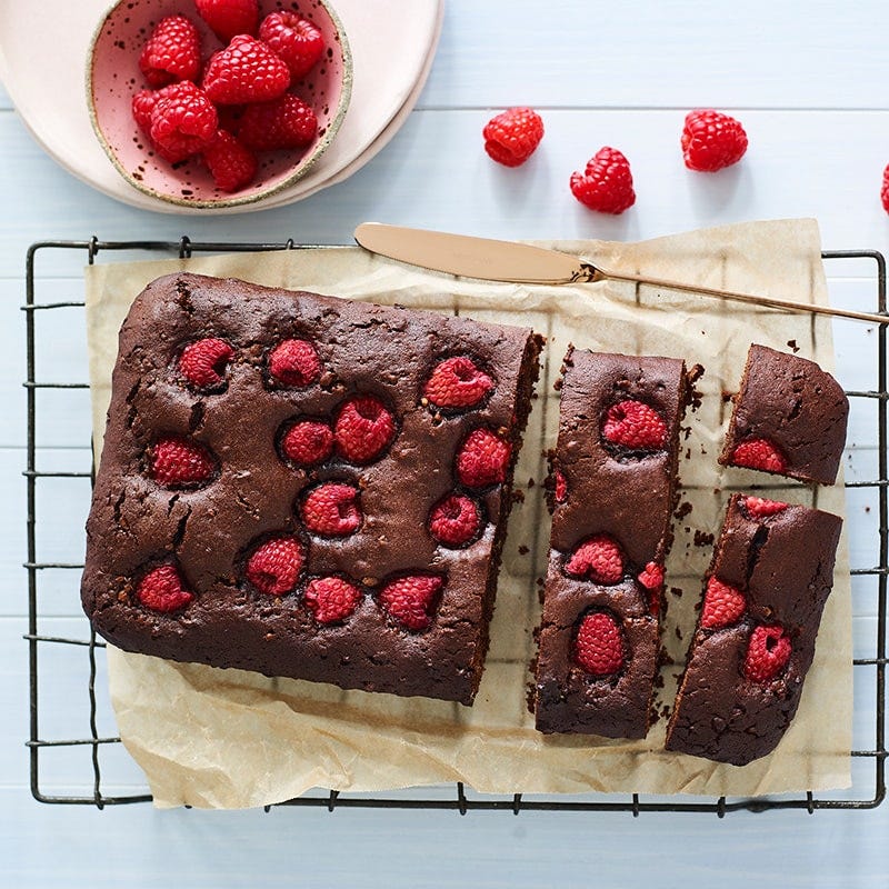 Choc crisp raspberry brownies