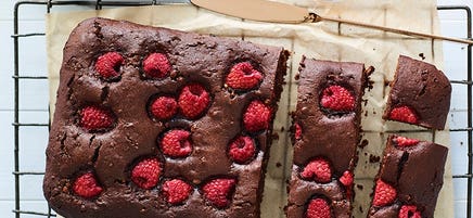 Crisp choc raspberry brownies