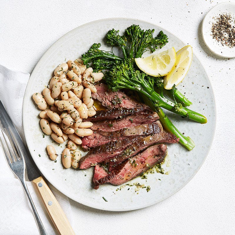 Photo de Bifteck à la toscane avec haricots blancs et broccolini par WW