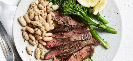 Tuscan Steak with White Beans & Broccolini