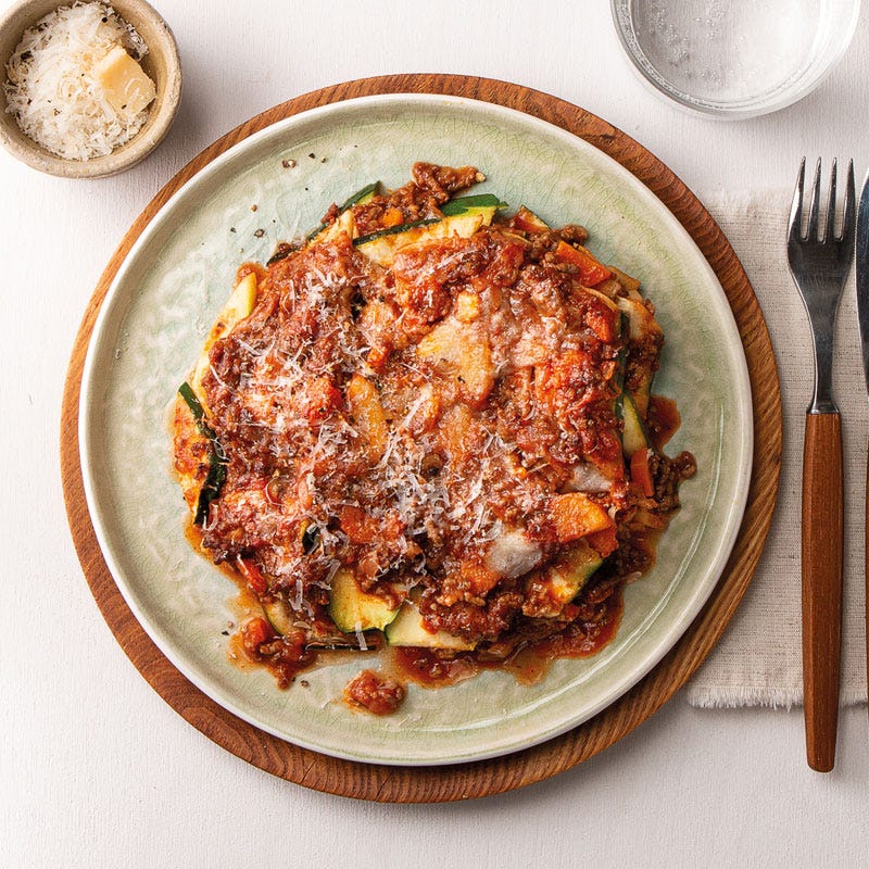 Zucchetti-Lasagne mit Petersilienwurzel und Grana Padano
