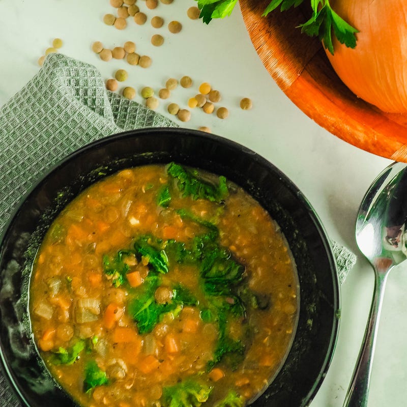 Photo of Instant Pot Carrot, Lentil, and Kale Soup by WW