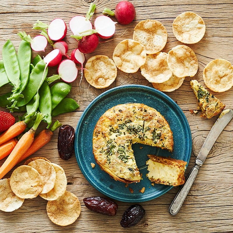 Chip-crusted cheese wheel